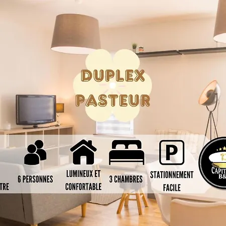 Le Duplex Pasteur - 5 Min Hypercentre - Ideal Groupe - Parking Gratuit Troyes Exterior photo