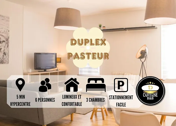Le Duplex Pasteur - 5 Min Hypercentre - Ideal Groupe - Parking Gratuit